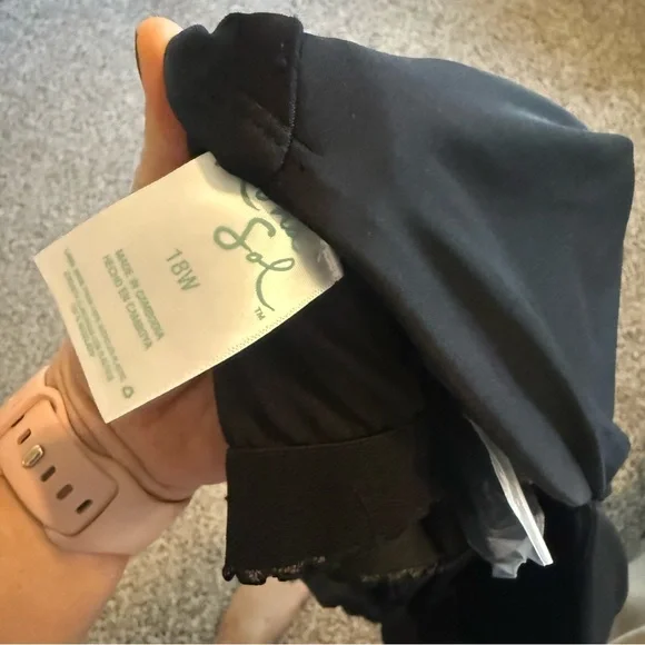 Kona Sol Women’s Black Crossover One Piece Bathing Suit Removable Straps Sz 18W - Picture 6 of 6